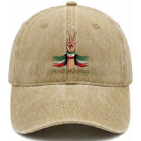 Peace With Iran Washed Cotton Baseball Cap Support Iranian People For Peace