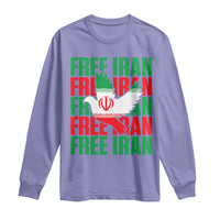 Freedom Dove Flag Long Sleeve Shirt Peaceful Iran Support