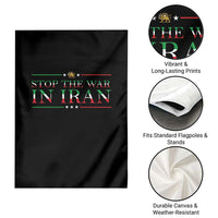 Stop The War In Iran Garden Flag Anti War Protest