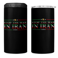 Stop The War In Iran 4 in 1 Can Cooler Tumbler Anti War Protest