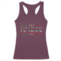 Stop The War In Iran Racerback Tank Top Anti War Protest