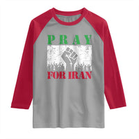 Pray For Iran Raglan Shirt Support Iranian People Peace