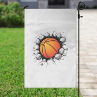 Funny Basketball Bursting Through Wall Garden Flag Sports Fan Gift