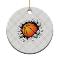 Funny Basketball Bursting Through Wall Ceramic Ornament Sports Fan Gift