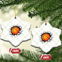 Funny Basketball Bursting Through Wall Ceramic Ornament Sports Fan Gift
