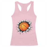 Funny Basketball Bursting Through Wall Racerback Tank Top Sports Fan Gift