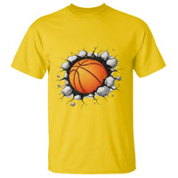 Funny Basketball Bursting Through Wall T Shirt Sports Fan Gift