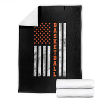 American Flag Basketball Throw Blanket USA Sports Fan
