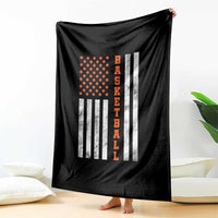 American Flag Basketball Throw Blanket USA Sports Fan
