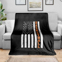 American Flag Basketball Throw Blanket Patriotic Sports Lover Gift