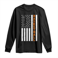 American Flag Basketball Long Sleeve Shirt Patriotic Sports Lover Gift