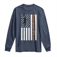American Flag Basketball Long Sleeve Shirt Patriotic Sports Lover Gift