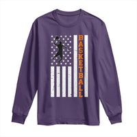 American Flag Basketball Long Sleeve Shirt Patriotic Sports Lover Gift
