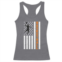 American Flag Basketball Racerback Tank Top Patriotic Sports Lover Gift