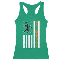 American Flag Basketball Racerback Tank Top Patriotic Sports Lover Gift