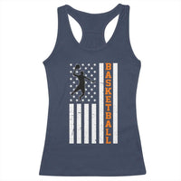 American Flag Basketball Racerback Tank Top Patriotic Sports Lover Gift