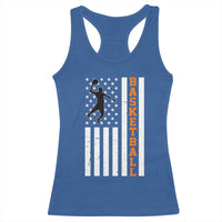 American Flag Basketball Racerback Tank Top Patriotic Sports Lover Gift
