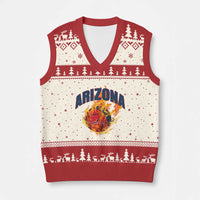 Arizona State Pride V-Neck Knit Sweater Vest Flaming Basketball Coach Gift