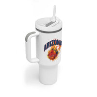 Arizona State Pride Tumbler With Handle Flaming Basketball Coach Gift