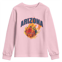 Arizona State Pride Youth Sweatshirt Flaming Basketball Coach Gift