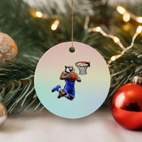 Funny Wildcat Dunking Basketball Ceramic Ornament Gift For Sports Fan