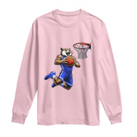 Funny Wildcat Dunking Basketball Long Sleeve Shirt Gift For Sports Fan