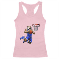 Funny Wildcat Dunking Basketball Racerback Tank Top Gift For Sports Fan