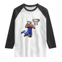 Funny Wildcat Dunking Basketball Raglan Shirt Gift For Sports Fan