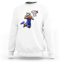 Funny Wildcat Dunking Basketball Sweatshirt Gift For Sports Fan