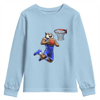 Funny Wildcat Dunking Basketball Youth Sweatshirt Gift For Sports Fan