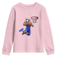 Funny Wildcat Dunking Basketball Youth Sweatshirt Gift For Sports Fan