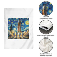 Lunar Mission Astronaut Starry Night Garden Flag Space Lover Gift