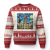Lunar Mission Astronaut Starry Night Ugly Christmas Sweater Space Lover Gift
