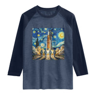 Lunar Mission Astronaut Starry Night Raglan Shirt Space Lover Gift