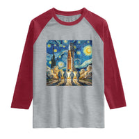 Lunar Mission Astronaut Starry Night Raglan Shirt Space Lover Gift