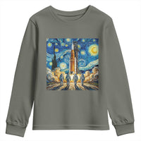 Lunar Mission Astronaut Starry Night Youth Sweatshirt Space Lover Gift