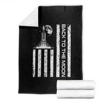 Patriotic American Pride Astronaut Lunar Mission Throw Blanket Back To The Moon