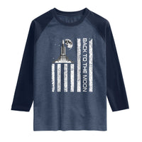 Patriotic American Pride Astronaut Lunar Mission Raglan Shirt Back To The Moon