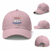 USA 250th Anniversary Birthday Cake Party Gift Baseball Cap