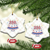 USA 250th Anniversary Birthday Cake Party Gift Ceramic Ornament