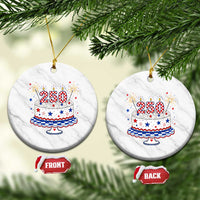USA 250th Anniversary Birthday Cake Party Gift Ceramic Ornament