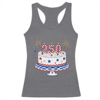 USA 250th Anniversary Birthday Cake Party Gift Racerback Tank Top