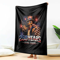 USA 250th Anniversary Tung Tung Sahur Throw Blanket Funny American Anniversary Celebration