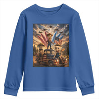 Patriotic Italian Brainrot Farmer Meme Youth Sweatshirt Funny USA Freedom Jet Fighter Graphic