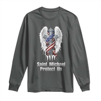 Saint Michael Protect Us American Christian Heritage Long Sleeve Shirt Catholic Faith Gift