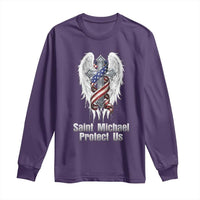 Saint Michael Protect Us American Christian Heritage Long Sleeve Shirt Catholic Faith Gift