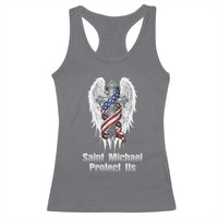Saint Michael Protect Us American Christian Heritage Racerback Tank Top Catholic Faith Gift