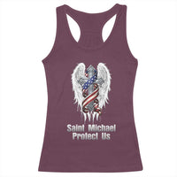Saint Michael Protect Us American Christian Heritage Racerback Tank Top Catholic Faith Gift