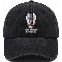 Saint Michael Protect Us American Christian Heritage Washed Cotton Baseball Cap Catholic Faith Gift