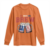American Flag Beer Lover Long Sleeve Shirt Red White And Brew